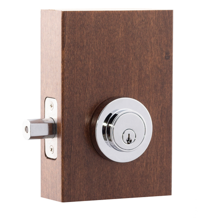 Copper Creek Round Contemporary Single Cylinder Grade-3 Deadbolt, Polish Stainless DBR2410PS